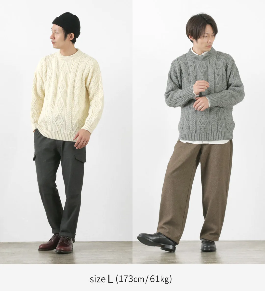【30％OFF】OLD DERBY KNITWEAR（オールドダービーニットウェア） アラン クループルオーバー