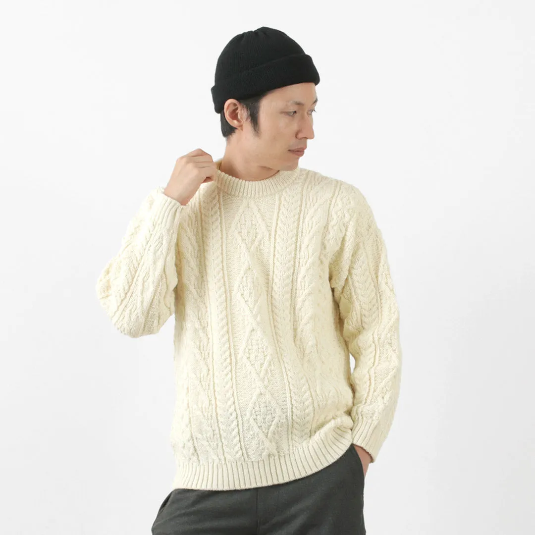 【30％OFF】OLD DERBY KNITWEAR（オールドダービーニットウェア） アラン クループルオーバー