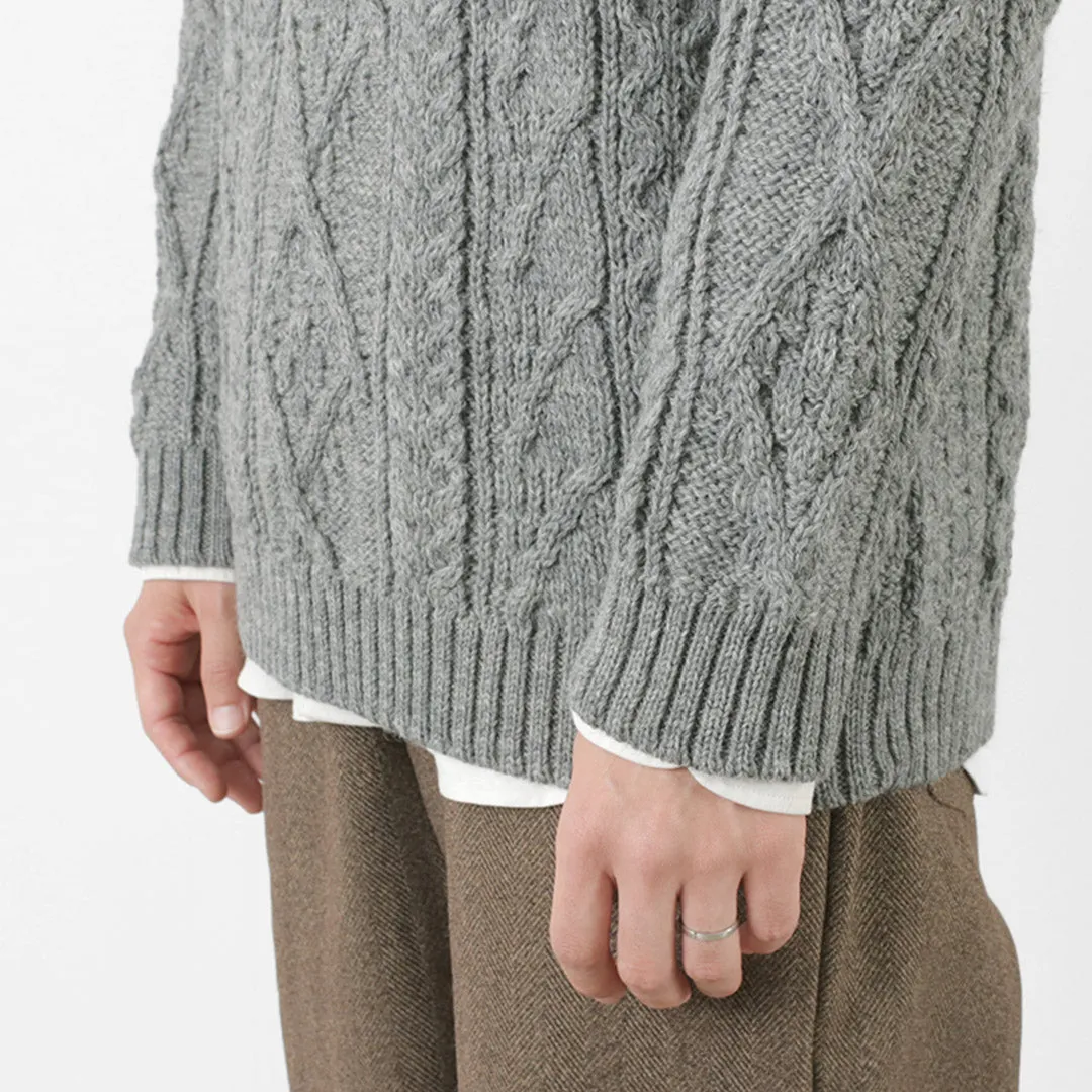 【30％OFF】OLD DERBY KNITWEAR（オールドダービーニットウェア） アラン クループルオーバー