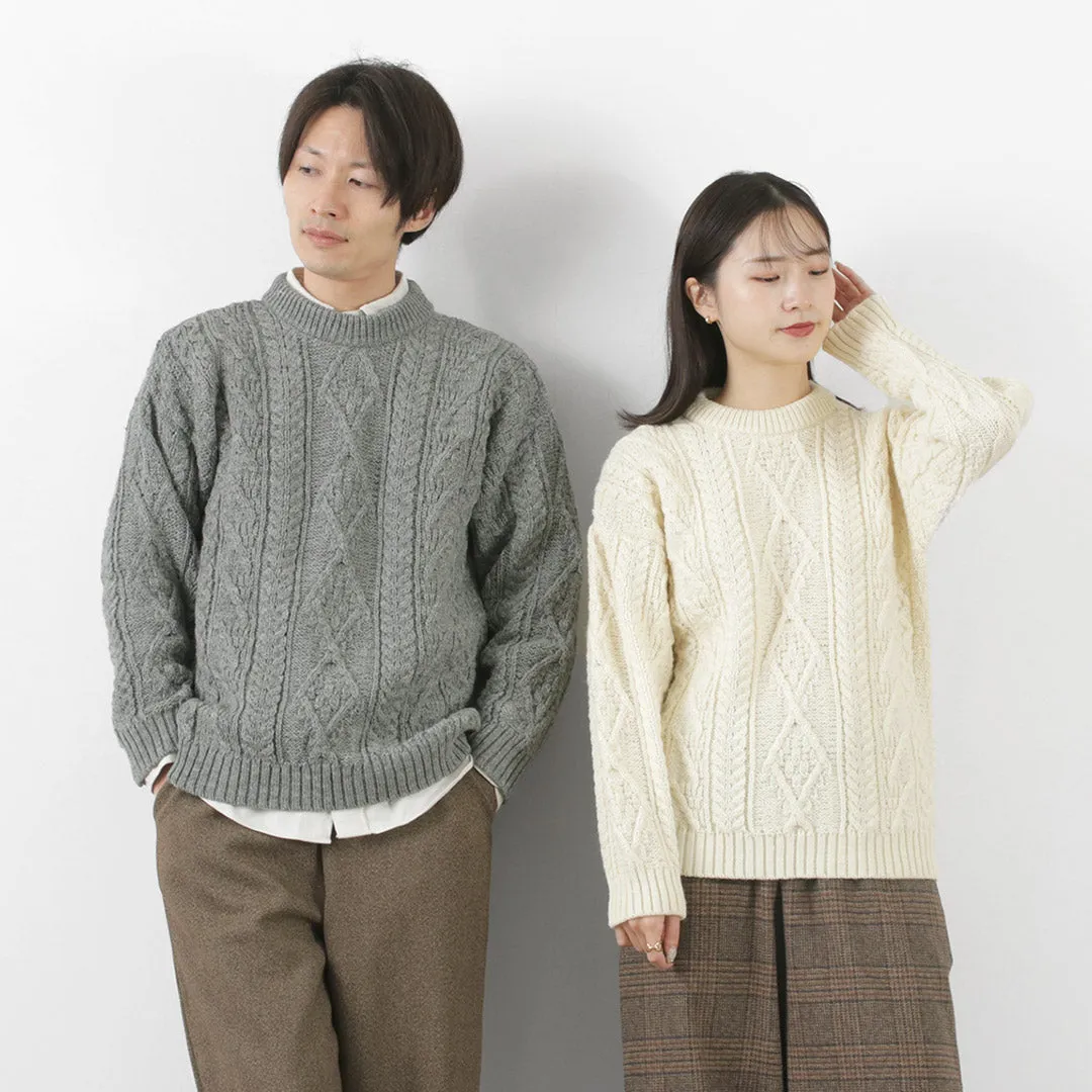 【30％OFF】OLD DERBY KNITWEAR（オールドダービーニットウェア） アラン クループルオーバー