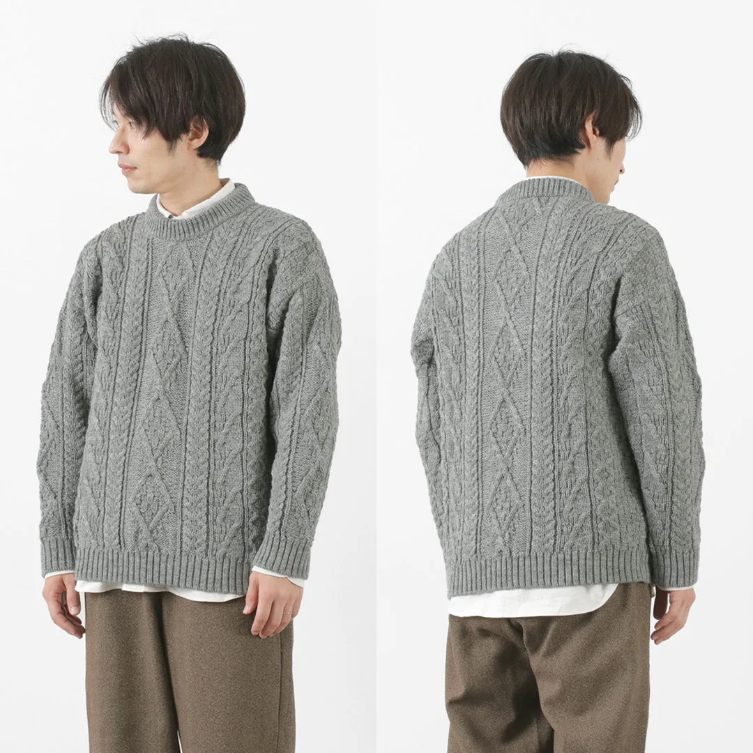 【30％OFF】OLD DERBY KNITWEAR（オールドダービーニットウェア） アラン クループルオーバー