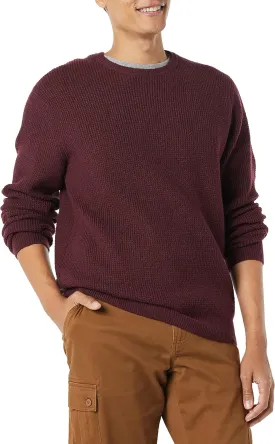 Amazon Essentials Men's Long-Sleeve Soft Touch Waffle Stitch Crewneck Sweater