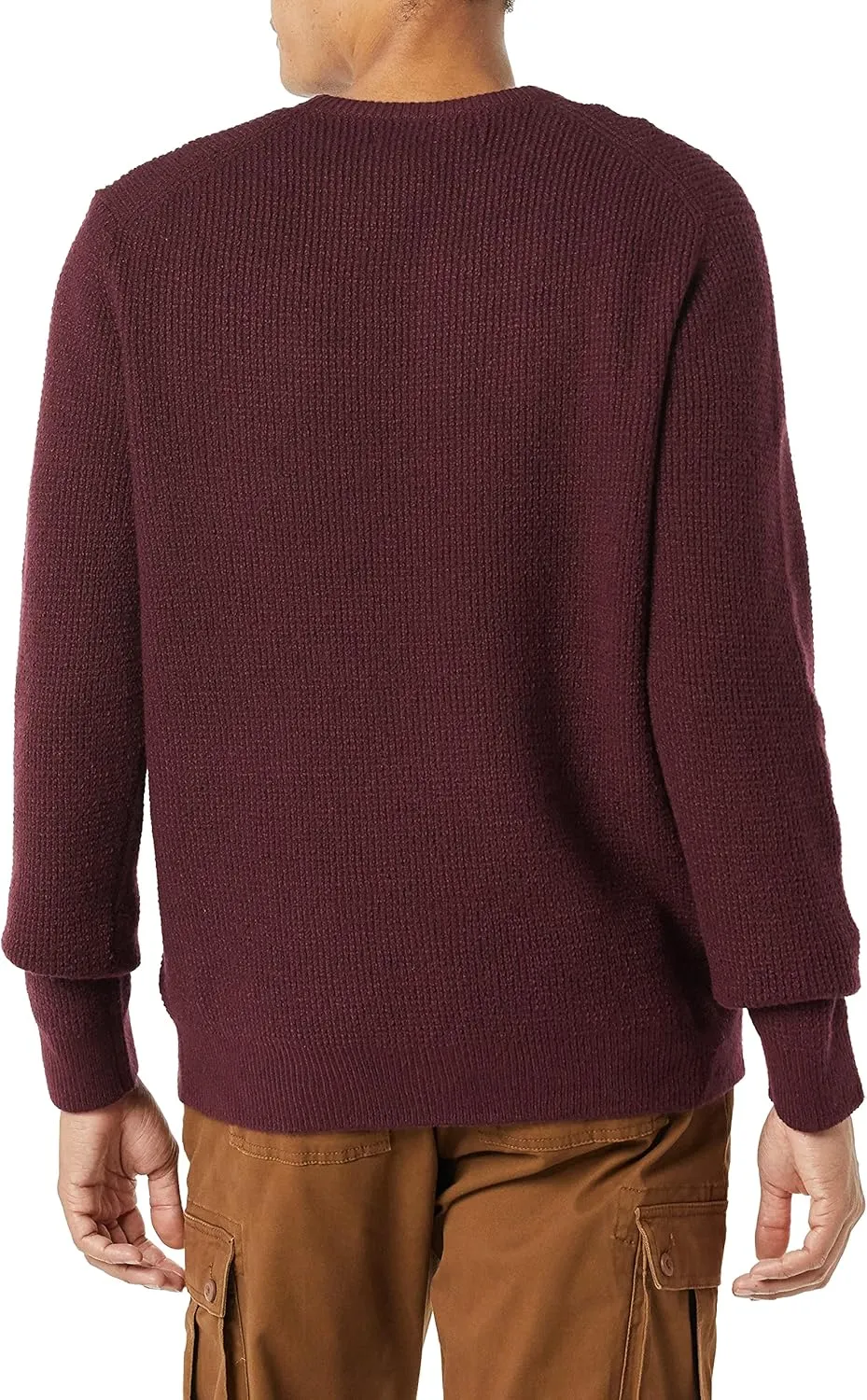 Amazon Essentials Men's Long-Sleeve Soft Touch Waffle Stitch Crewneck Sweater
