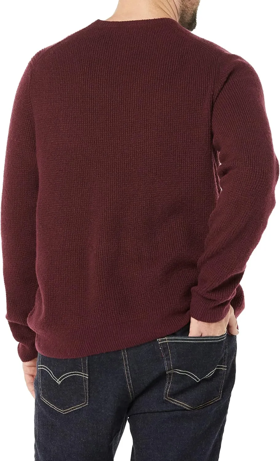 Amazon Essentials Men's Long-Sleeve Soft Touch Waffle Stitch Crewneck Sweater