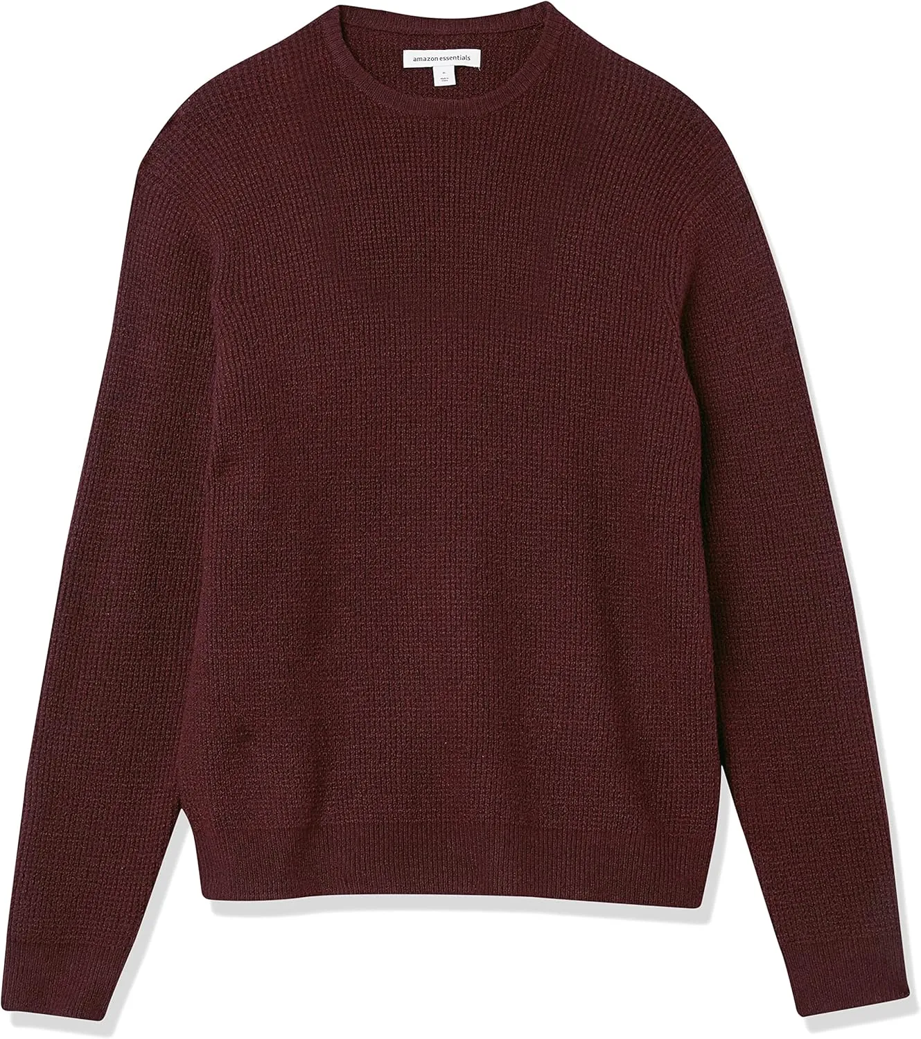 Amazon Essentials Men's Long-Sleeve Soft Touch Waffle Stitch Crewneck Sweater