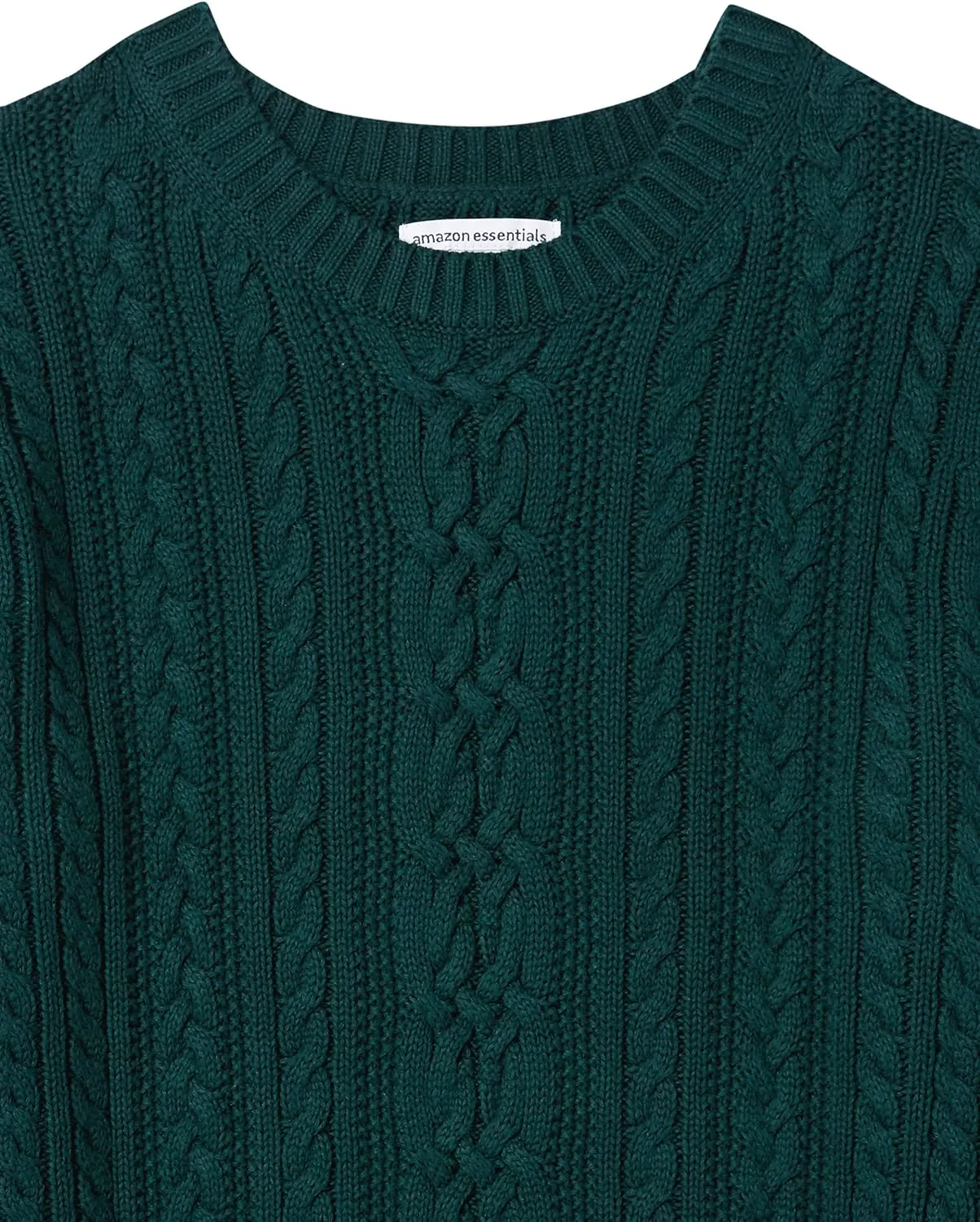 Amazon Essentials Women's Soft Fisherman Cable Long-Sleeve Crewneck Sweater (Available in Plus Size)
