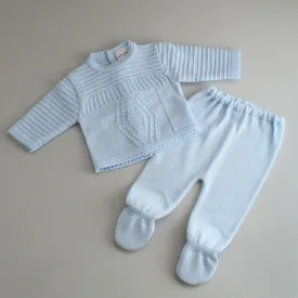 Baby Boys  Knitted Two Piece Outfit - Blue