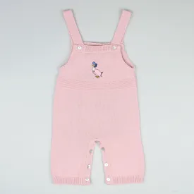 Baby Girl Knitted Dungaree Trousers - Dusky Pink