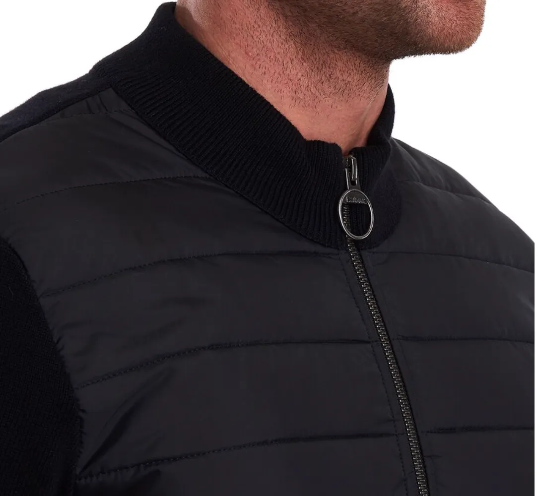 Barbour Carn Baffle Zip-Thru Sweater  Black