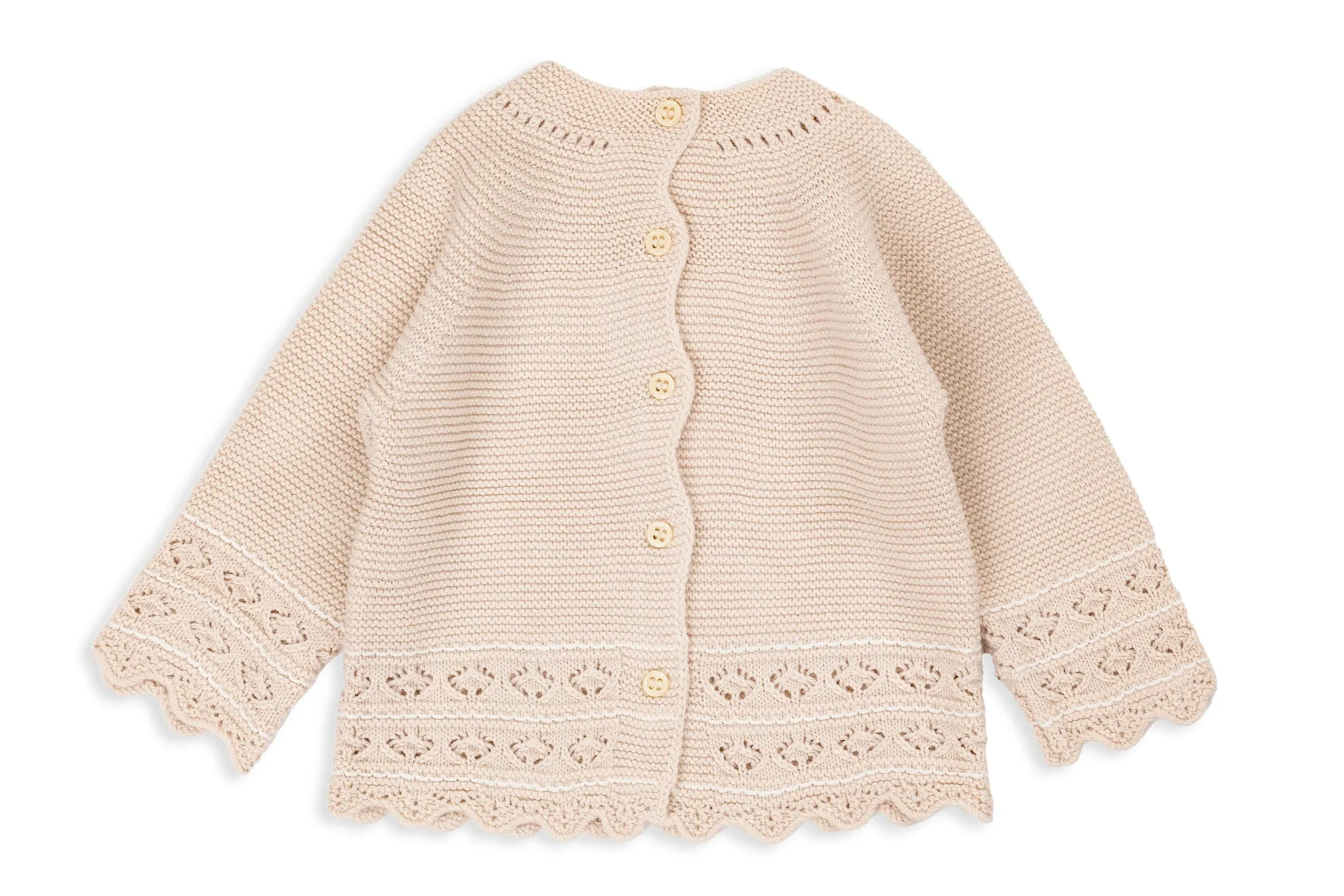Beige Sand Three-Piece Knit Baby Set