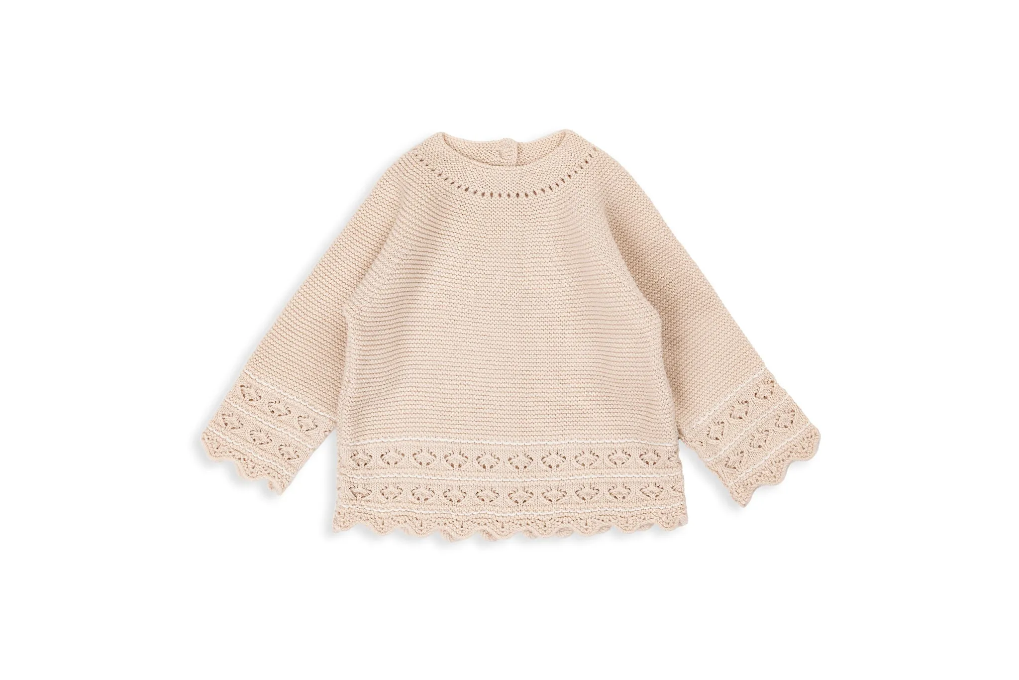 Beige Sand Three-Piece Knit Baby Set