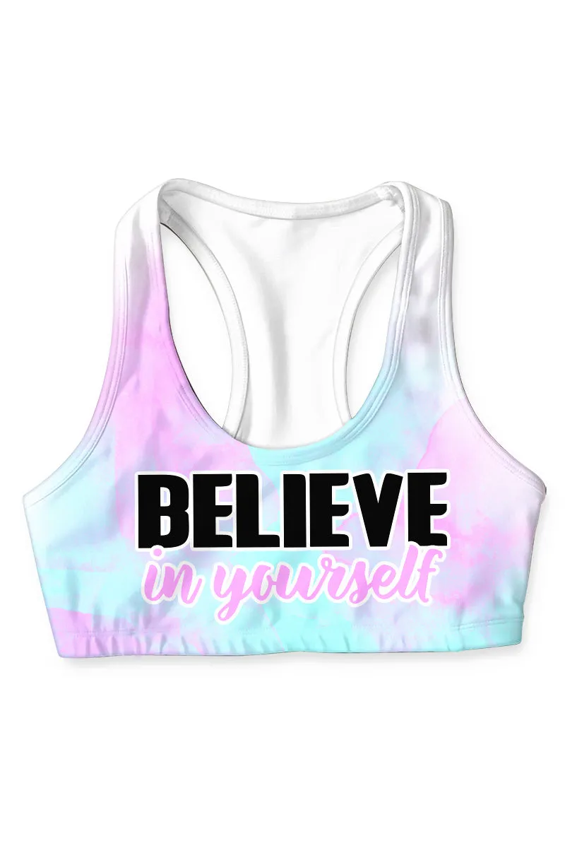 Believe in Yourself Stella Seamless Racerback Sport Yoga Bra - Women