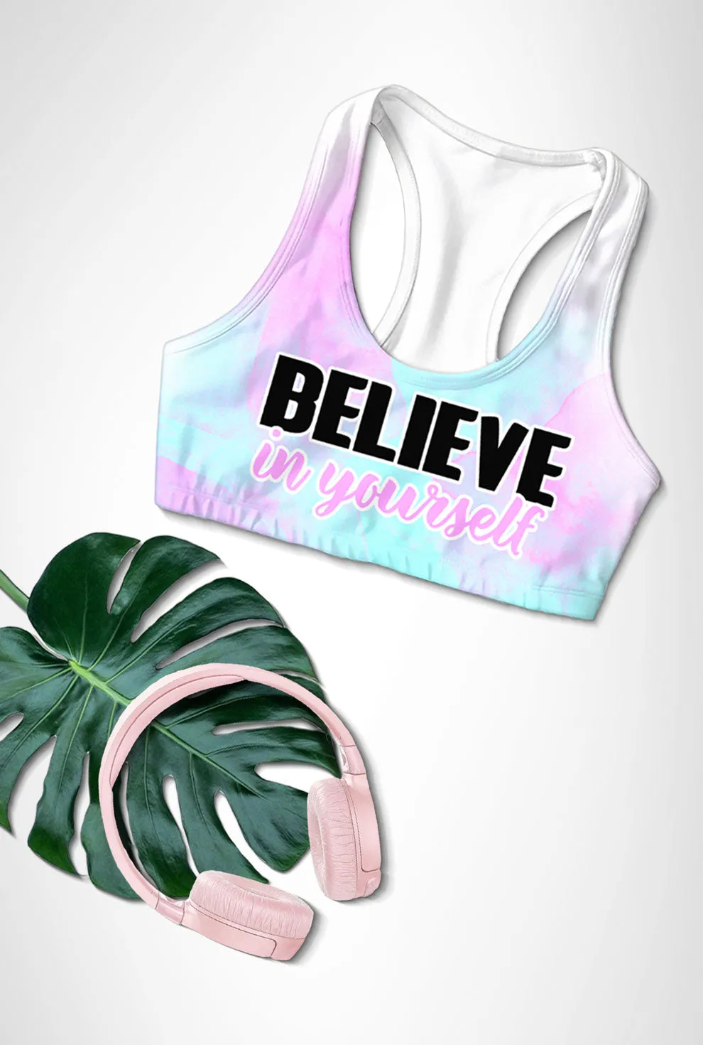 Believe in Yourself Stella Seamless Racerback Sport Yoga Bra - Women