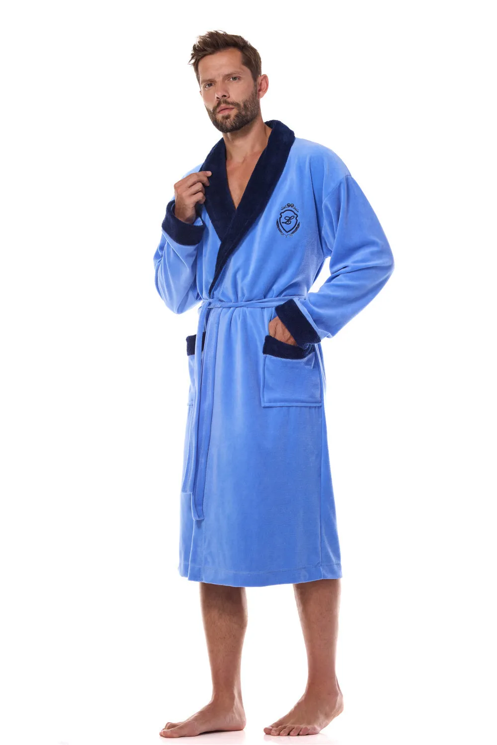 blue - Bathrobe model 199722 L&L collection