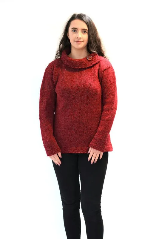 Boat neck and herringbone edges sweater - Green – Rossan Knitwear
