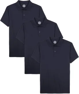 Boys' School Uniform Short Sleeve Soft Jersey Polo, Multipack