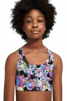 Brilliance Stella Glitter Seamless Racerback Sport Bra Crop Top - Kids