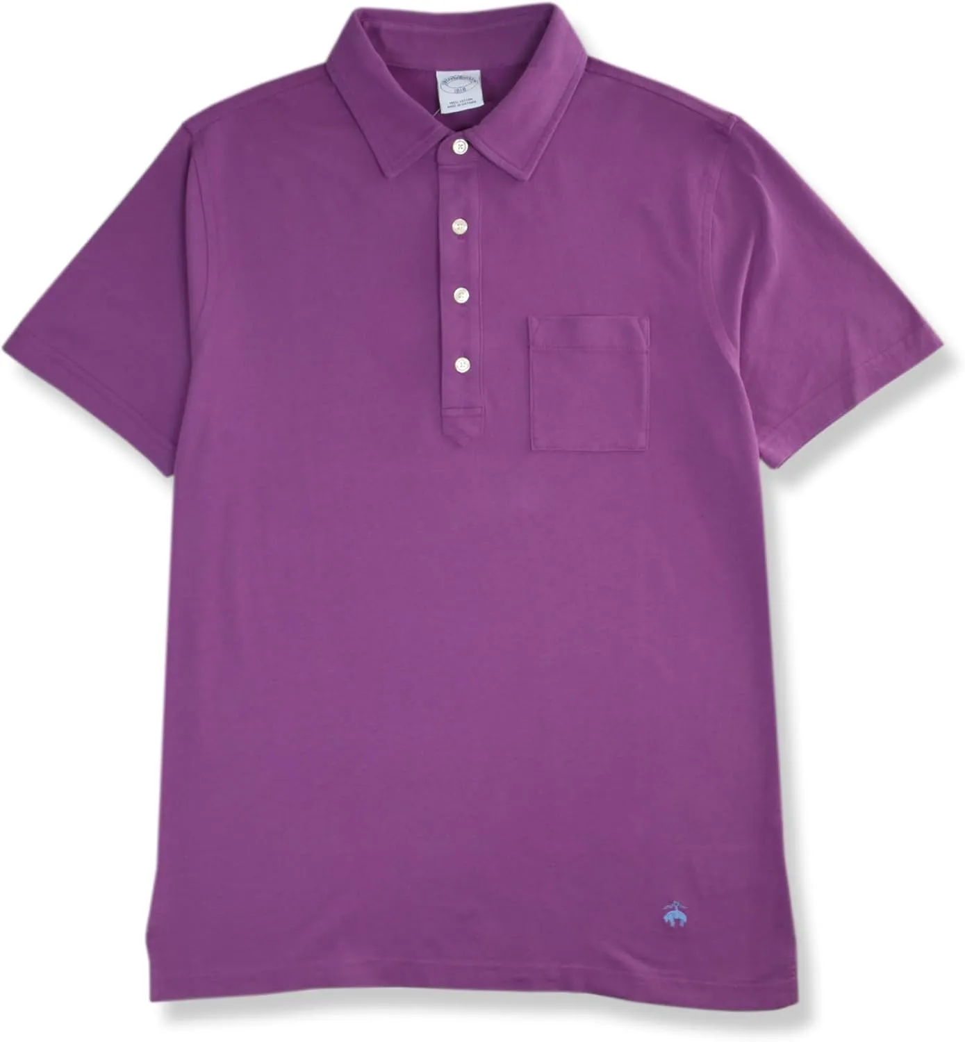 Brooks Brothers Mens Slim Fit Soft Knit Cotton Pocket Four Button Polo Shirt,