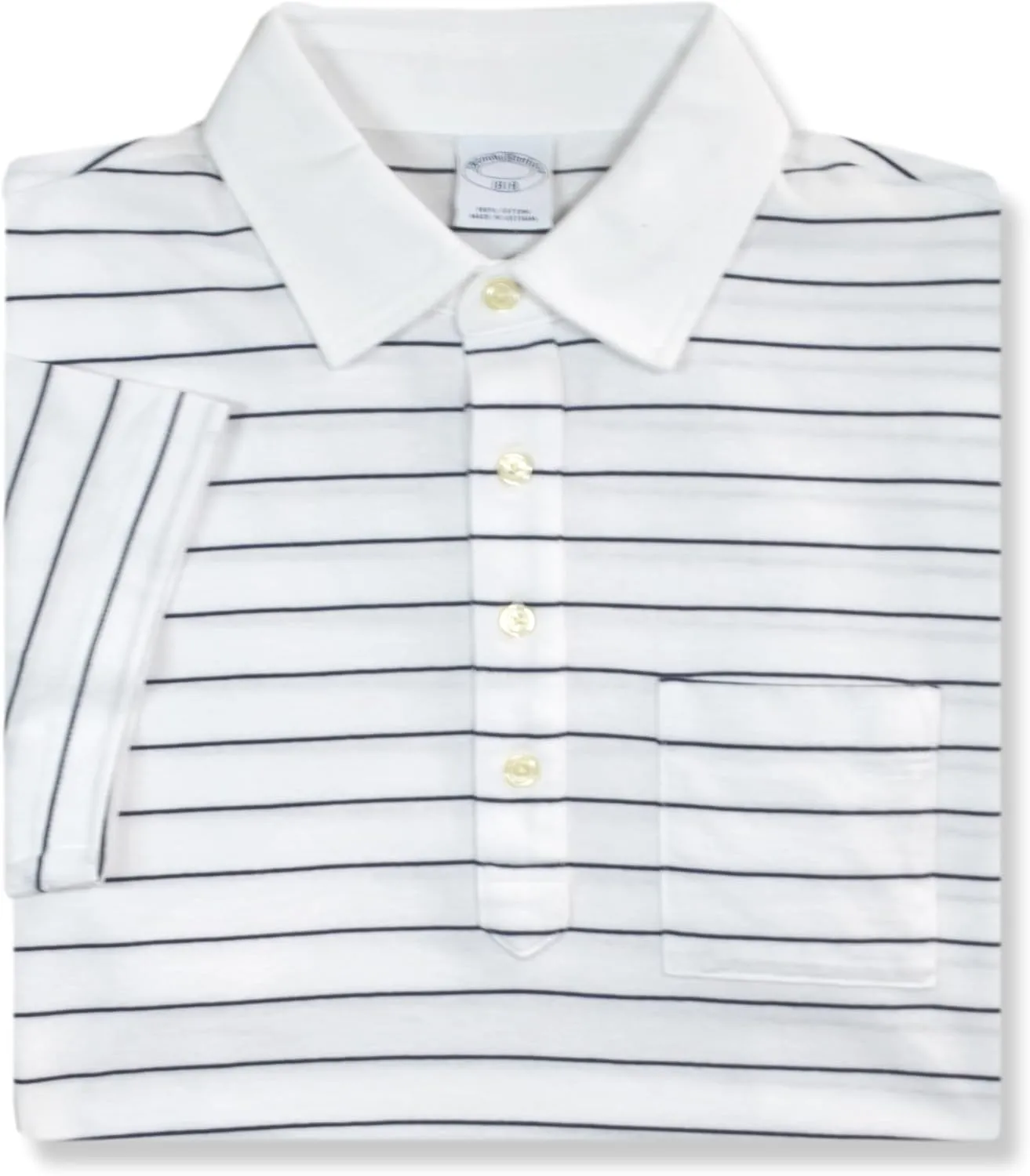 Brooks Brothers Mens Slim Fit Soft Knit Cotton Pocket Four Button Polo Shirt,