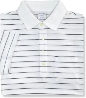 Brooks Brothers Mens Slim Fit Soft Knit Cotton Pocket Four Button Polo Shirt,
