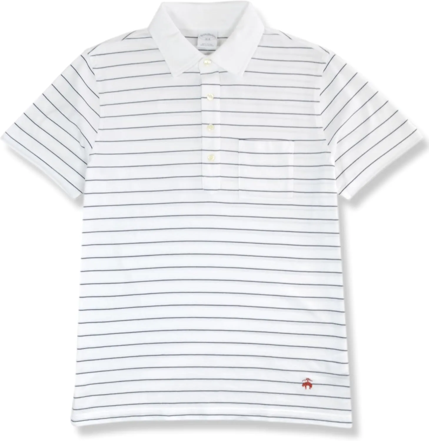 Brooks Brothers Mens Slim Fit Soft Knit Cotton Pocket Four Button Polo Shirt,