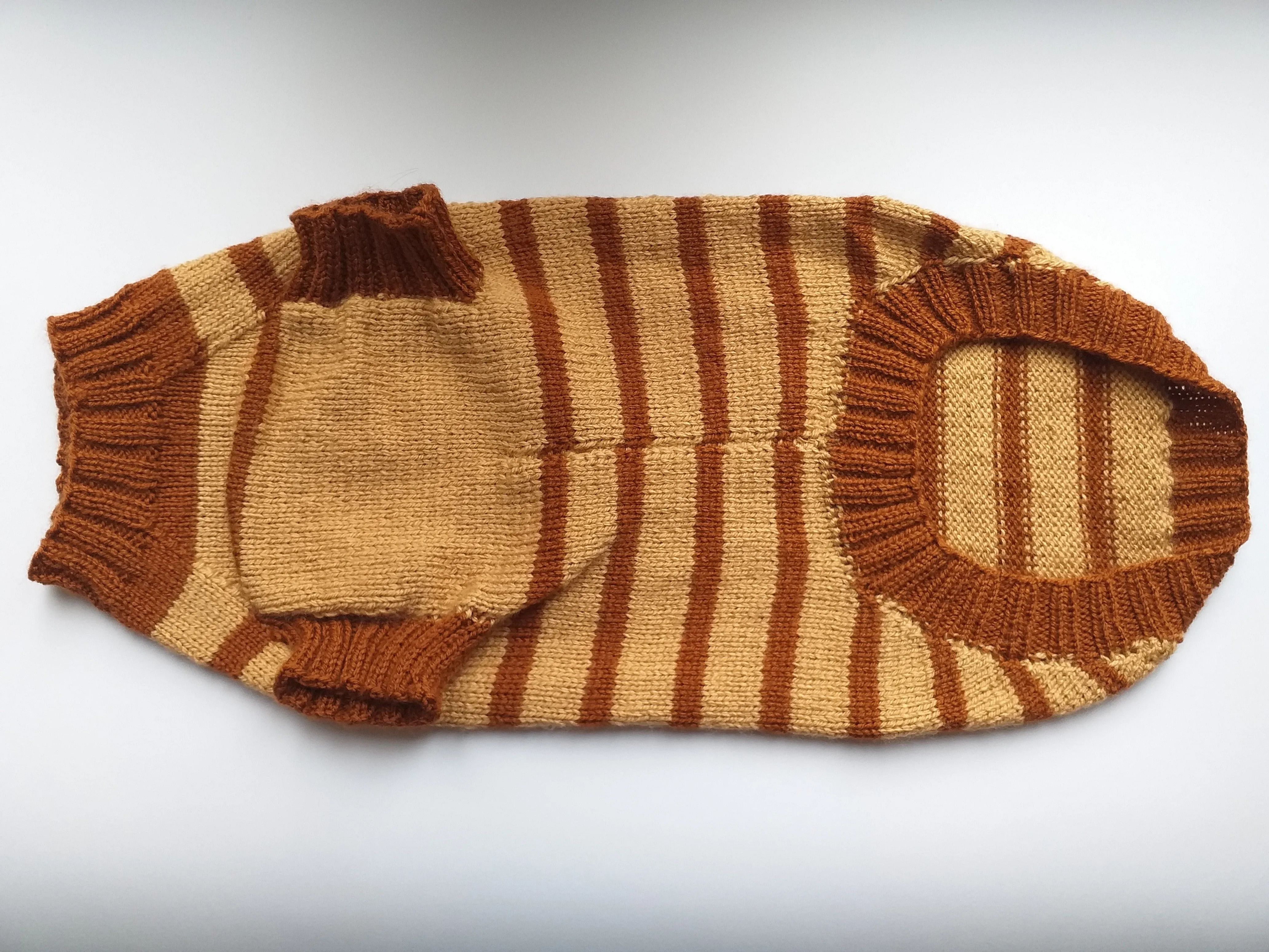 Clothing for dachshunds brown striped sweater for dachshunds