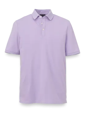 Cotton Blend Three Button Polo - Lavender