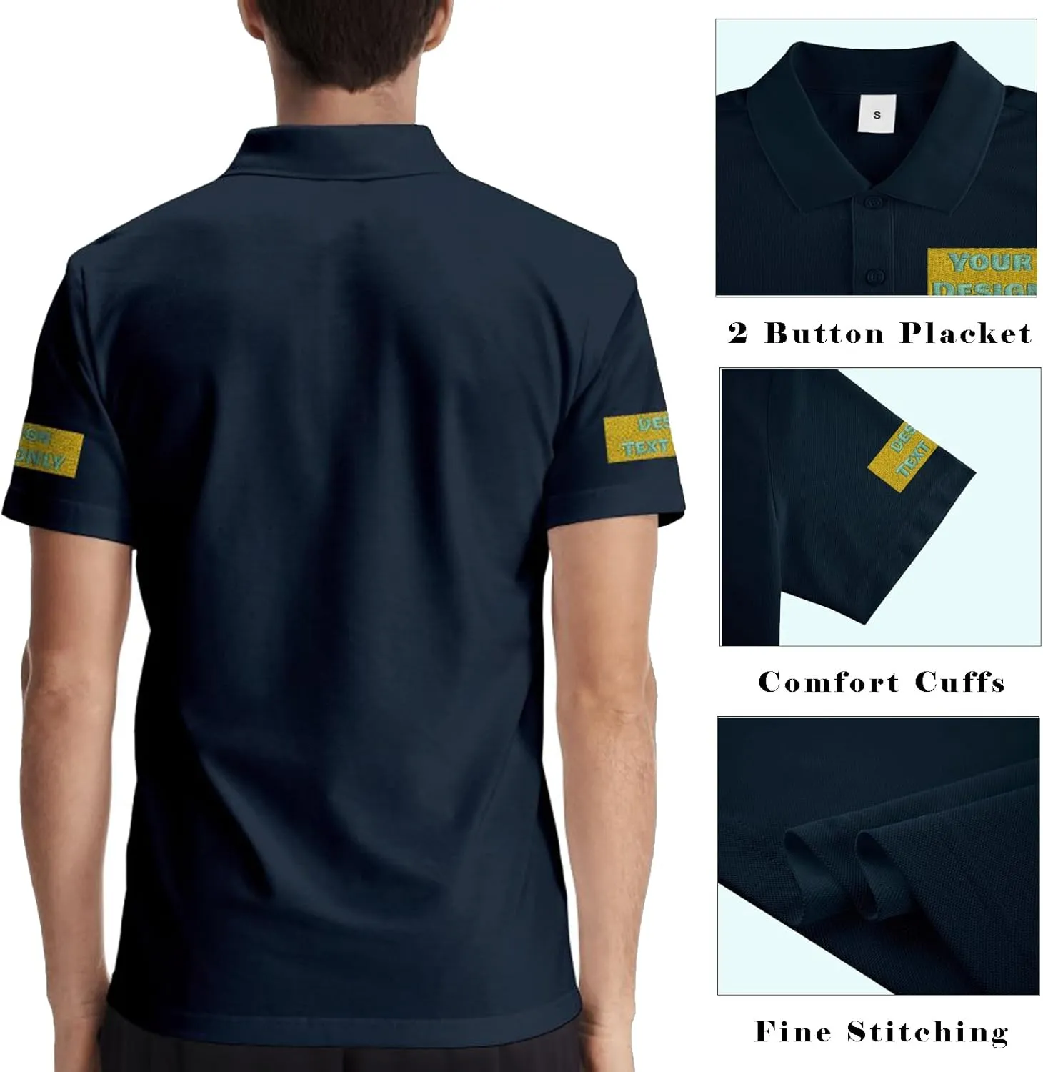 Custom Polo Shirts Design Your Own Logo Photo Name Customized for Men Company Polos Personalized Golf Tshirts S-4XL