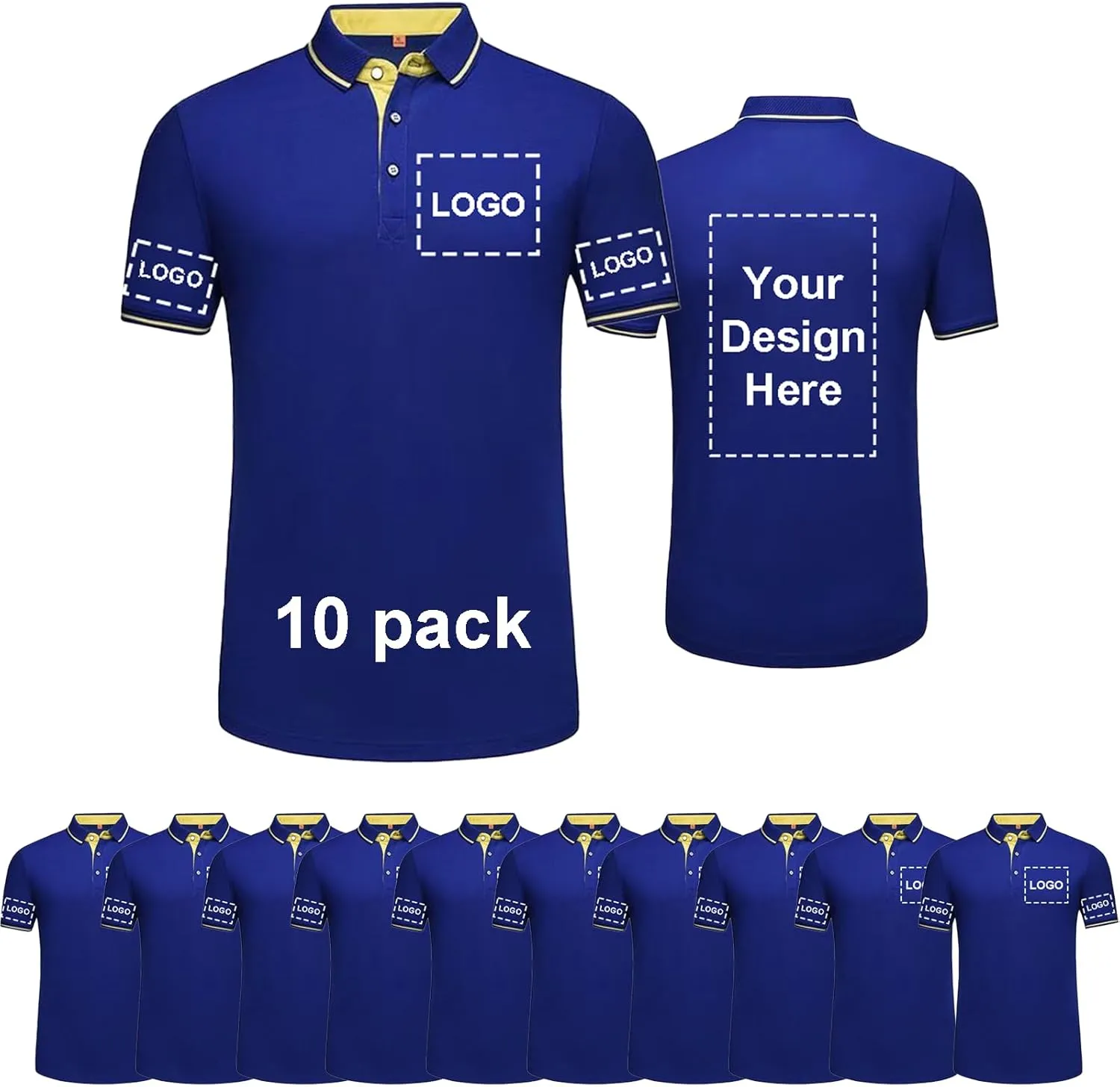 Custom Polo Shirts for Men Women Print Your Design Personalized T-Shirt with Logo Text Photo Short Sleeves