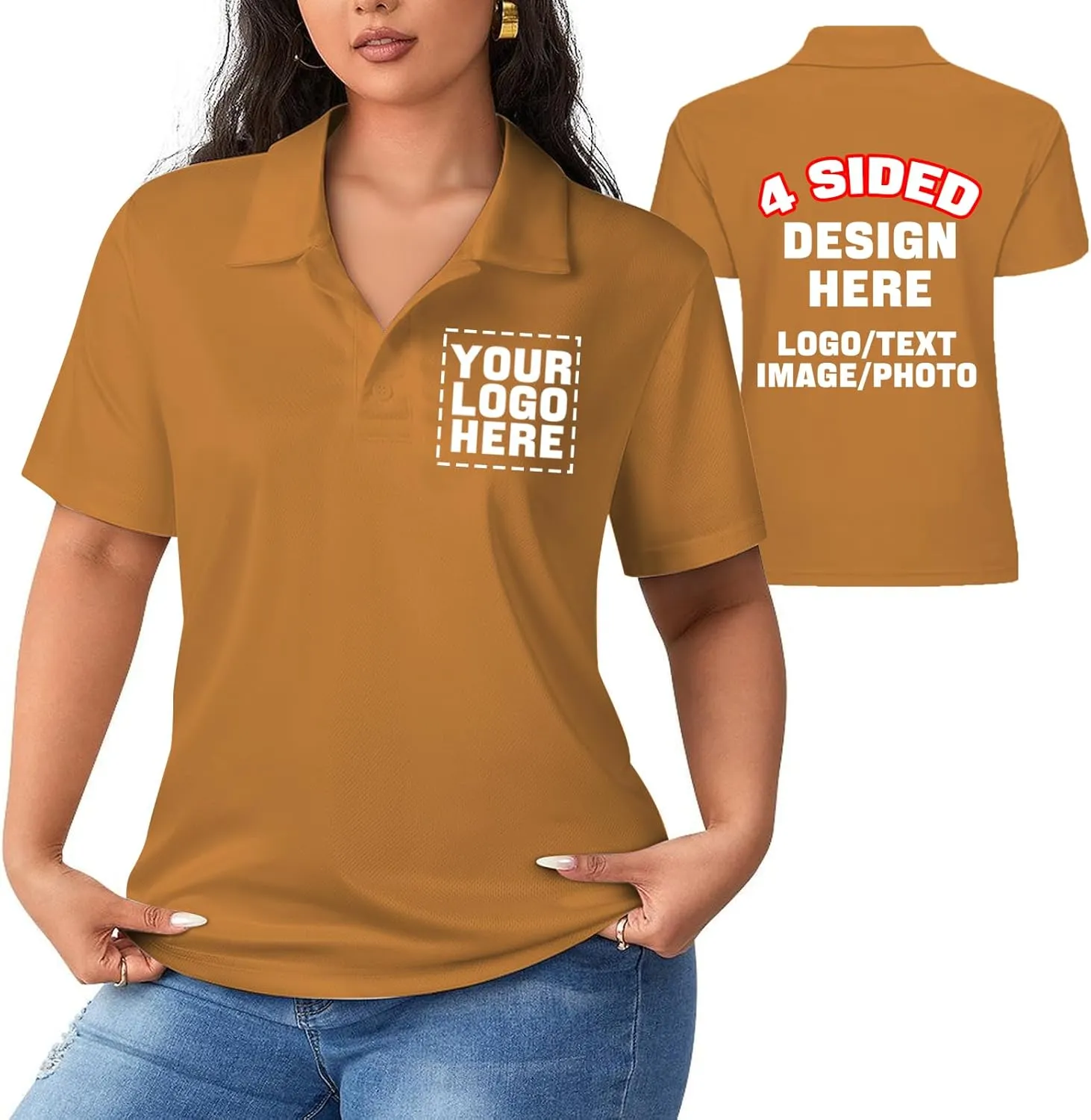 Custom Polo Shirts for Women Add Your Own Image Text Jersey Shirts for Men Personalized Design Polo Logo Shirts