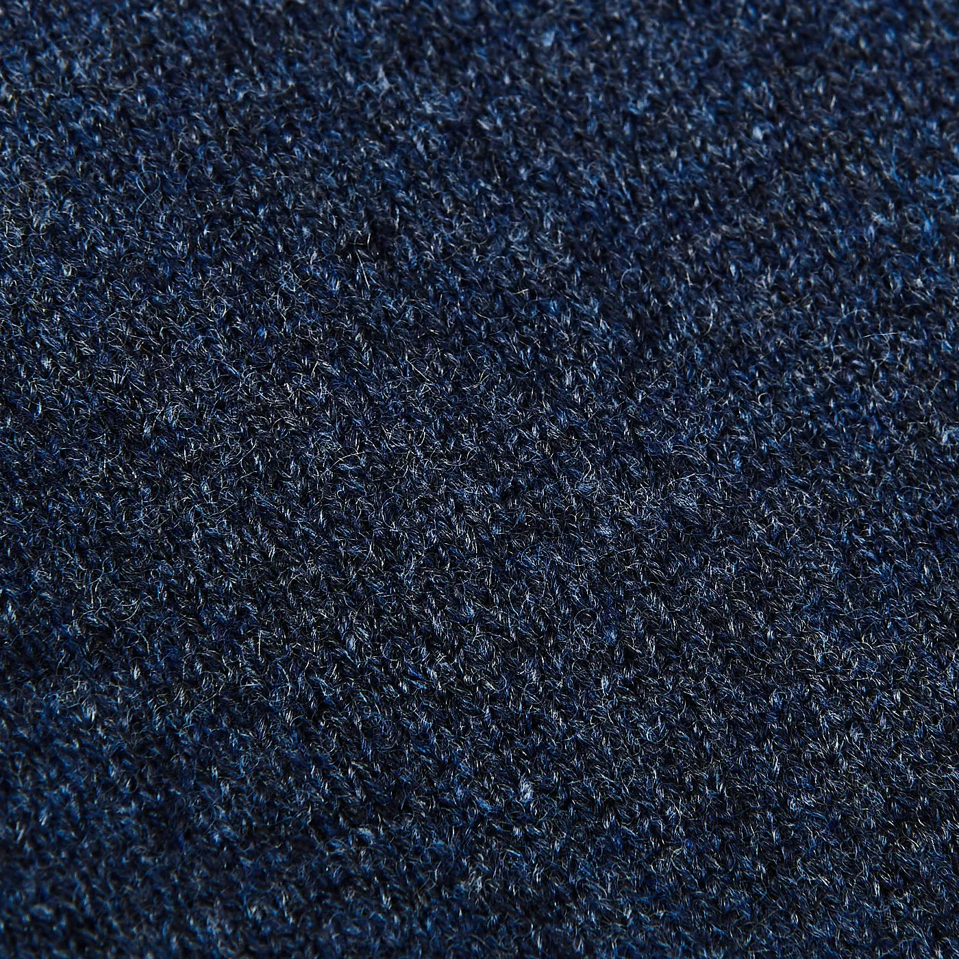 Dark Blue Melange Wool Cashmere 1/4 Zip Sweater