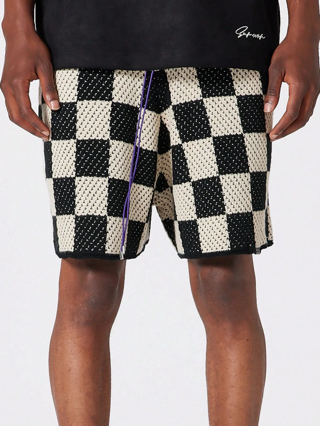 Drop Crotch Crochet Knit Short