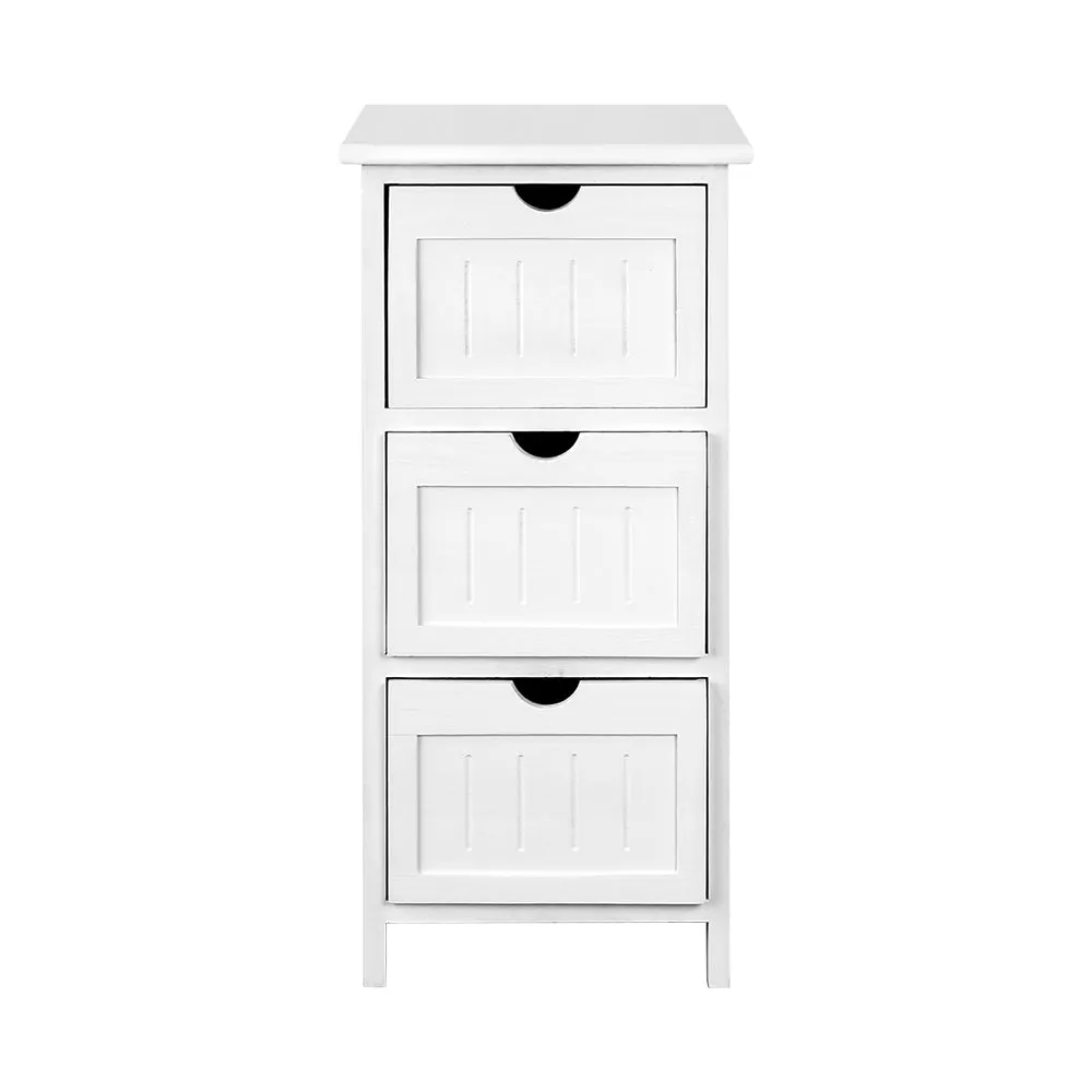 Durable 3-Drawer Bedside Table with Wall Mount - Artiss