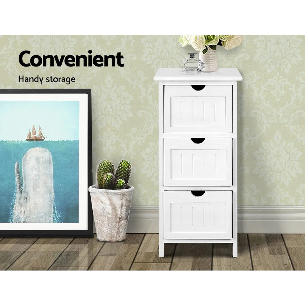 Durable 3-Drawer Bedside Table with Wall Mount - Artiss
