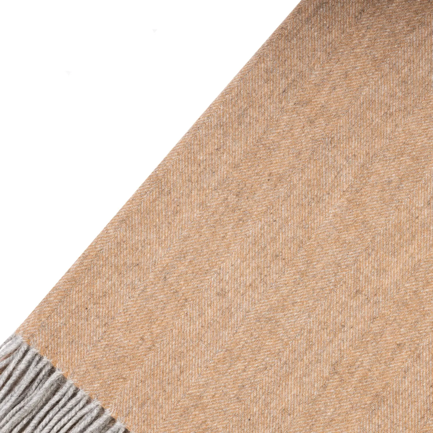 Edinburgh Lambswool Stole Light Grey Camel