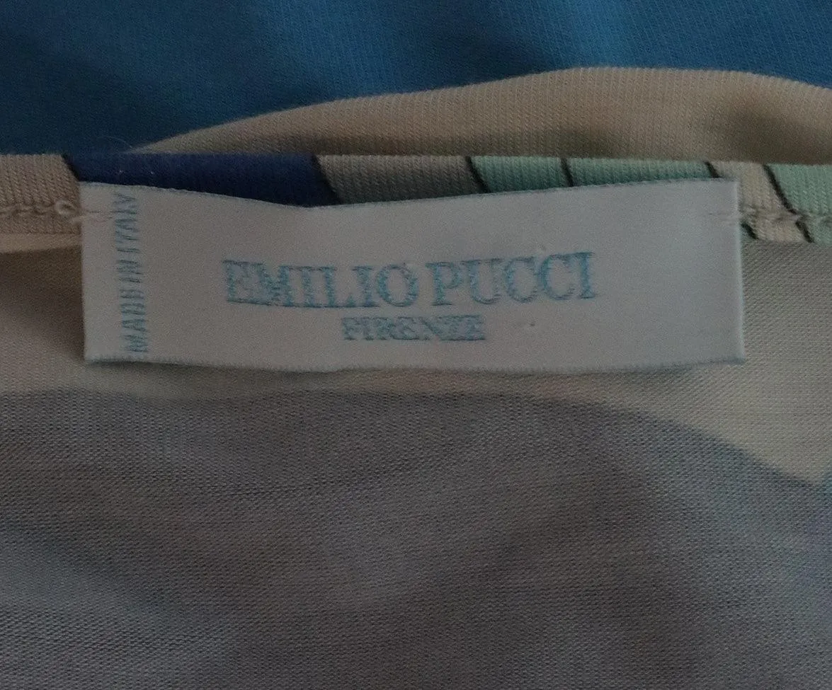 Emilio Pucci Blue & White Print Top sz 4
