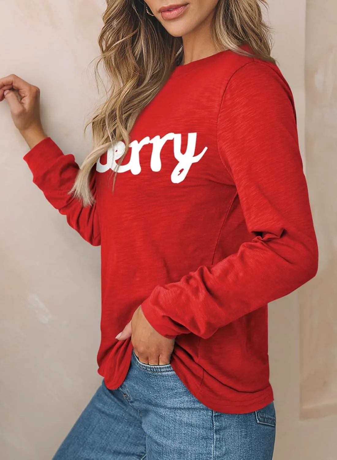 EVALESS Womens Crewneck Long Sleeve Tops Casual Polka Dots Tops Spring Summer 2025 Tshirts Shirts