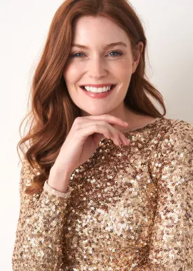 FARRAH SEQUIN TOP - GOLD