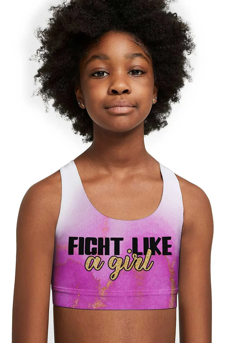 Fight Like a Girl Stella Seamless Racerback Sports Bra Crop Top - Kids