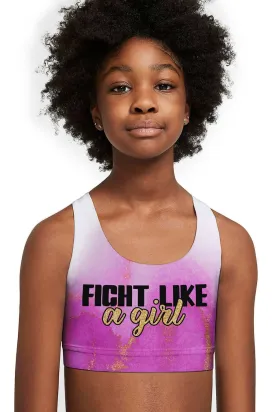 Fight Like a Girl Stella Seamless Racerback Sports Bra Crop Top - Kids