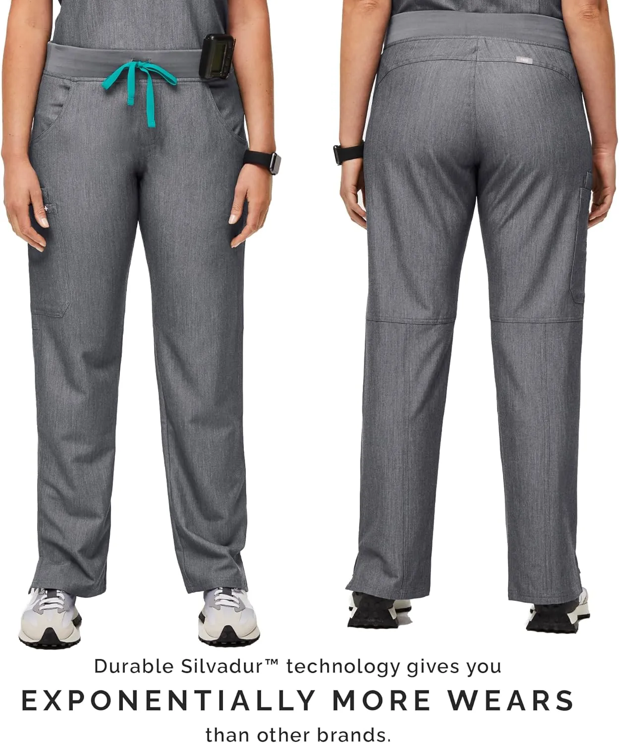 FIGS Kade Cargo Scrub Pants for Women  Classic Fit, Straight Leg, 4 Pockets, Yoga Waistband, Anti-Wrinkle Women Scrub Pants