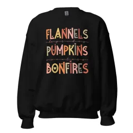 Flannels Pumpkins Bonfires Crewneck Sweatshirt
