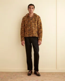Fleece Tie-Up Pullover - Orange