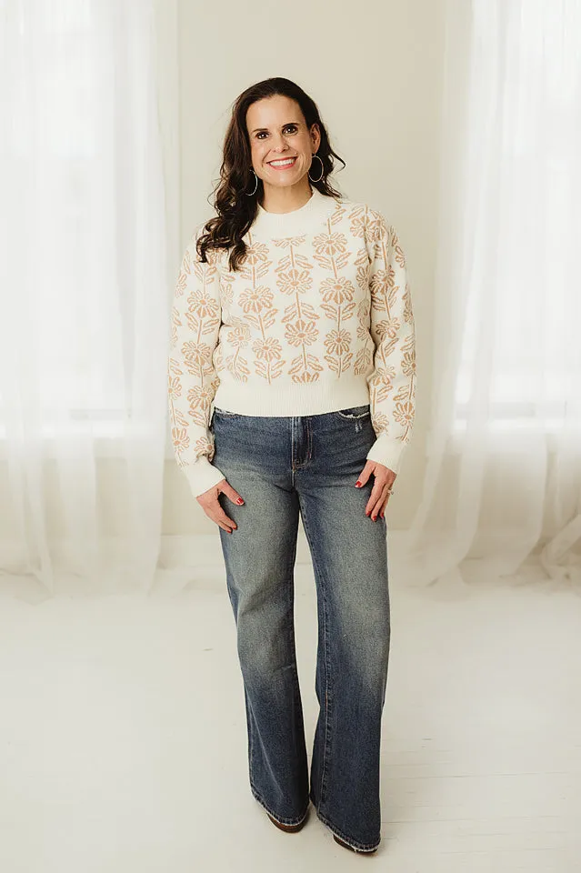 Floral Knit Sweater
