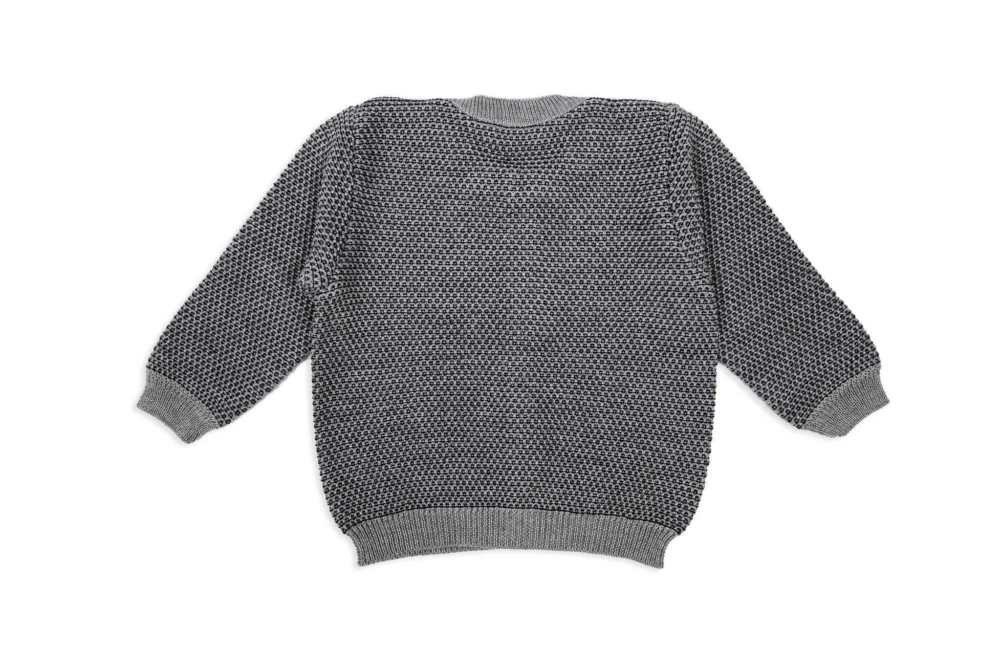 Gray & Navy Merino Wool Cardigan