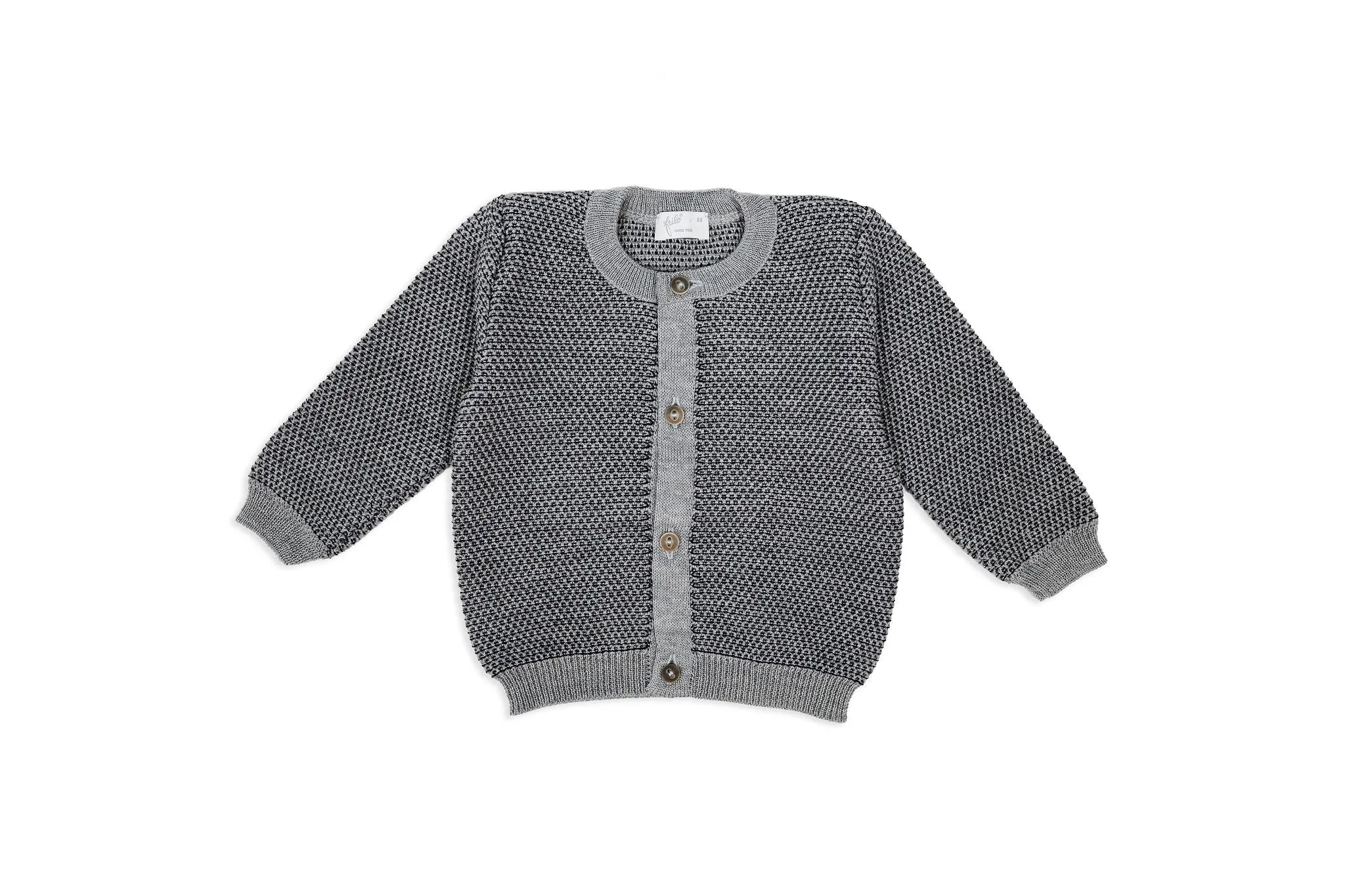 Gray & Navy Merino Wool Cardigan