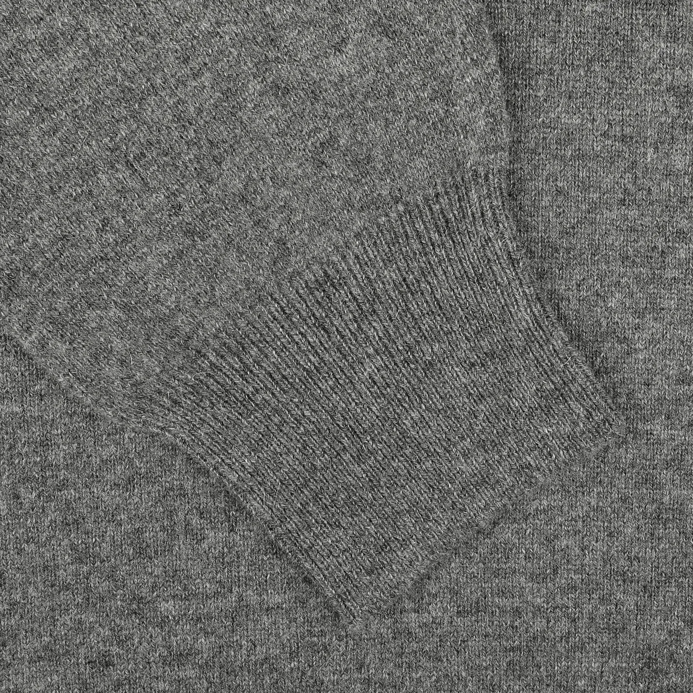 Grey Melange Wool Cashmere 1/4 Zip Sweater