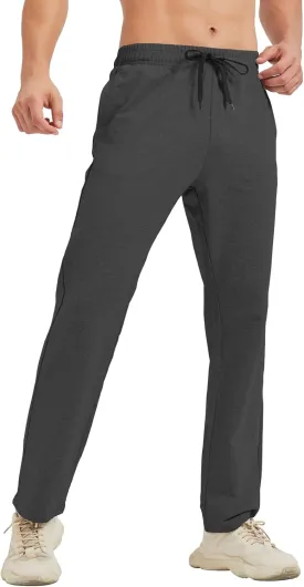 Idtswch 30/32/34/36/38/40 Long Inseam Mens Tall Sweatpants Open Bottom Joggers Athletic Yoga Pants with Pockets