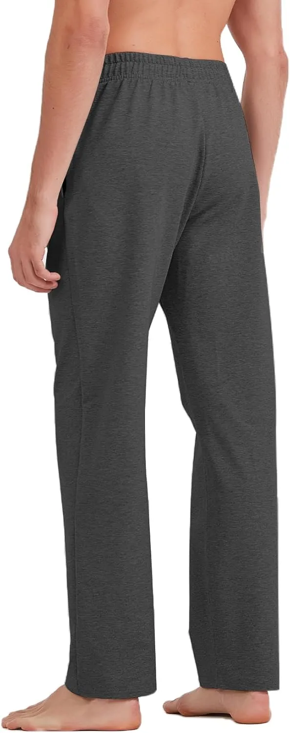 Idtswch 30/32/34/36/38/40 Long Inseam Mens Tall Sweatpants Open Bottom Joggers Athletic Yoga Pants with Pockets