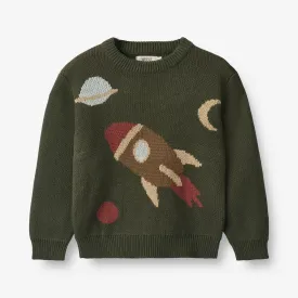 Jacquard Pullover Rocket - forest night